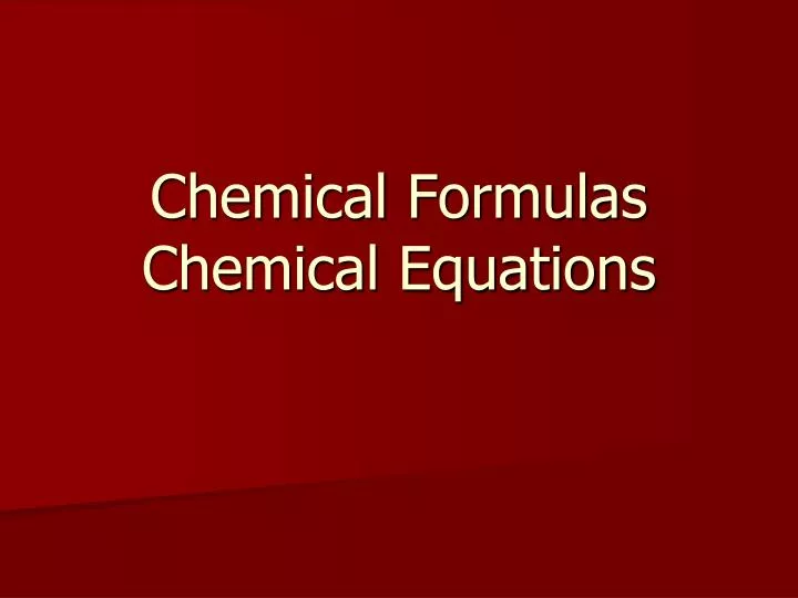 chemical formulas chemical equations n.