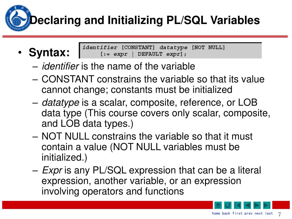 variable assignment in pl sql