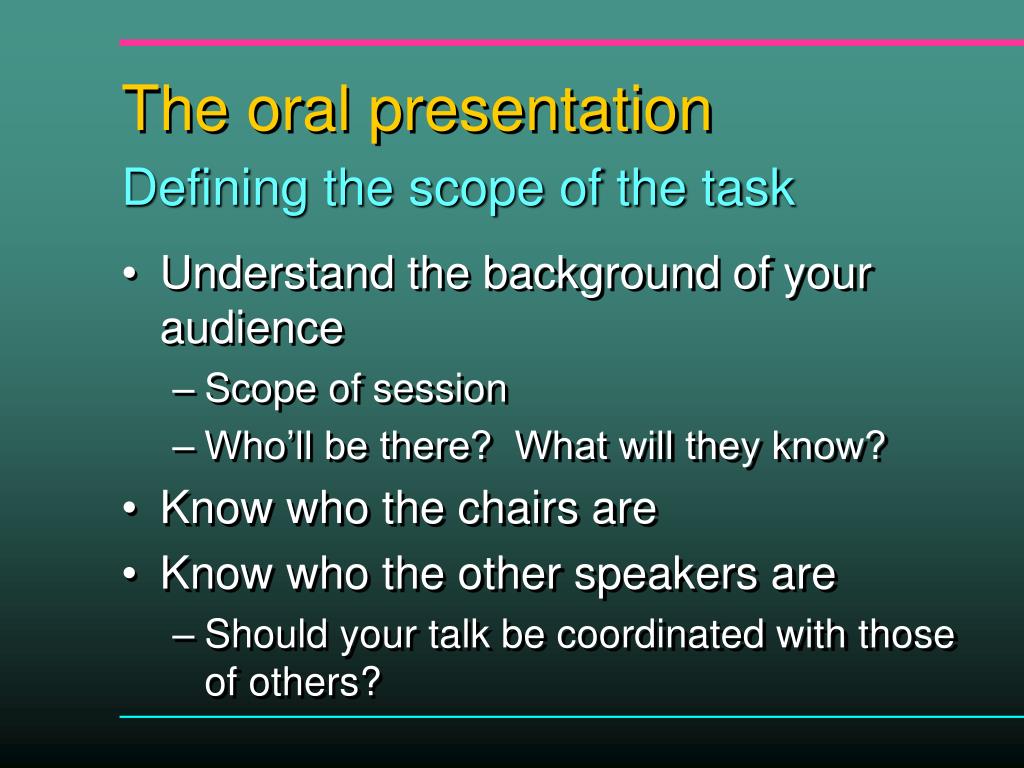 what do oral presentation mean