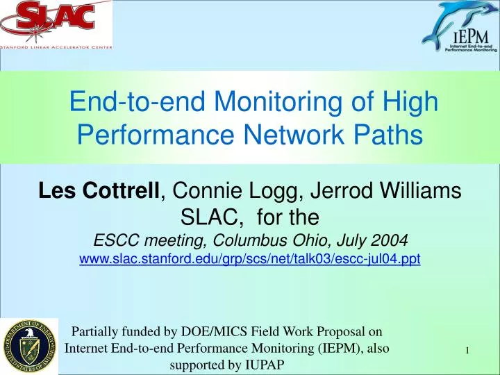 end to end monitoring of high performance network paths n.