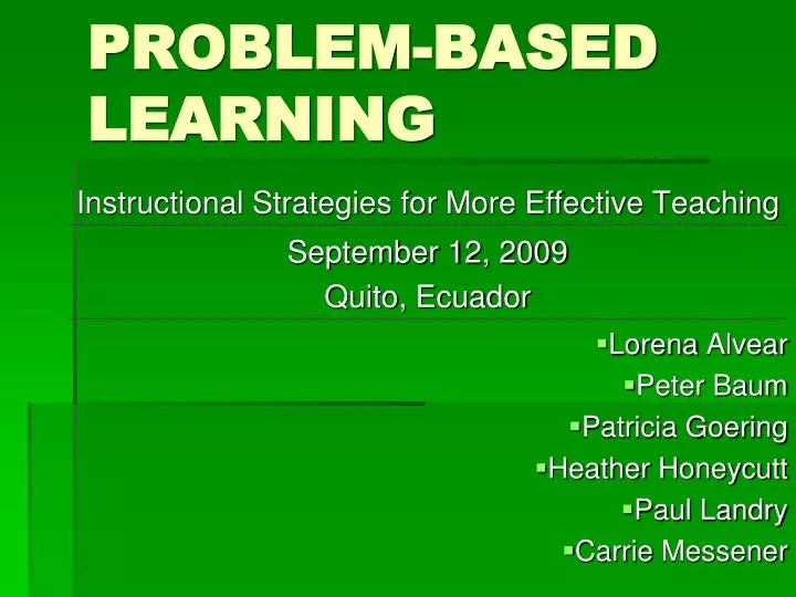 PPT - PROBLEM-BASED LEARNING PowerPoint Presentation, free download ...