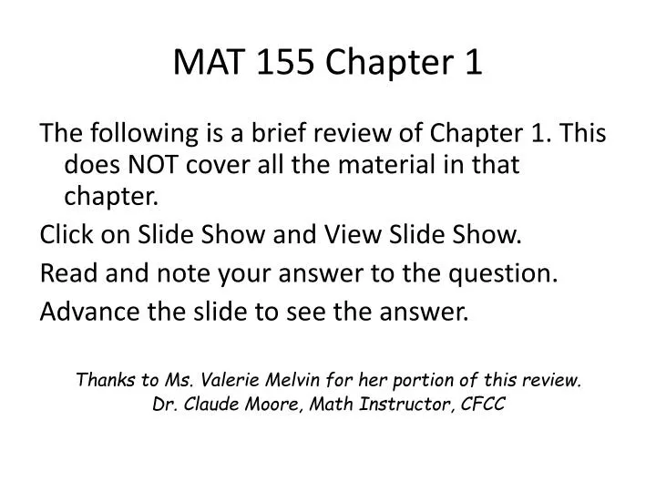 mat 155 chapter 1 n.