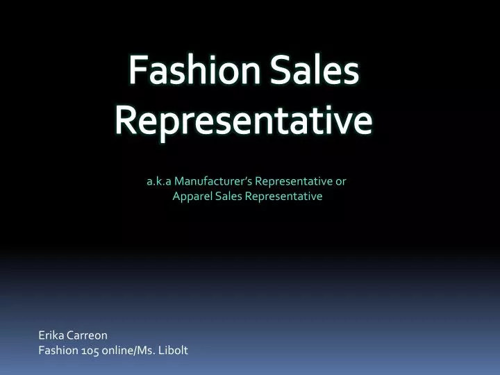 PPT Fashion Sales Representative PowerPoint Presentation, free