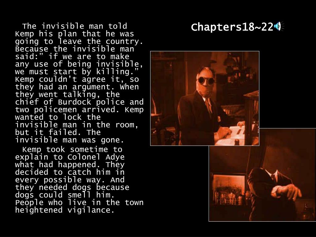 Mrs. Hall Invisible Man PPT - The Invisible Man: The main actor. His name is Griffin. Mr. and ...