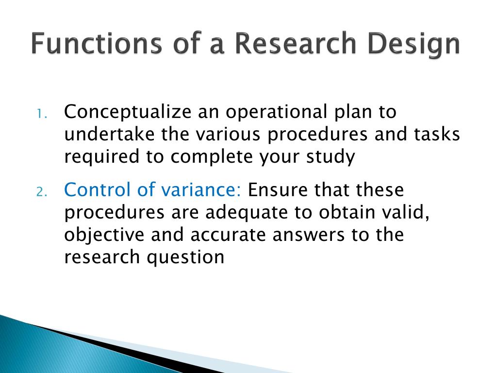 functions of a research design