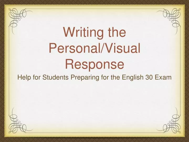 visual response essay examples