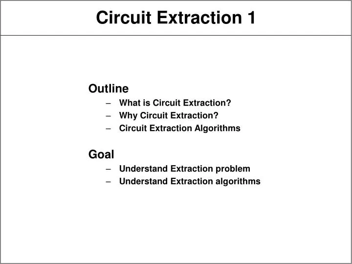 circuit extraction 1 n.