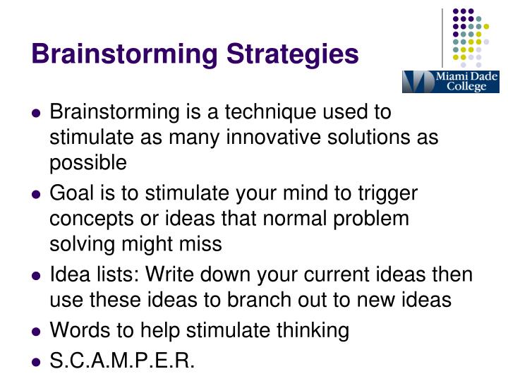 the two common strategies of problem solving are brainstorming and mapping