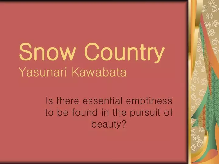 snow country book snow country book