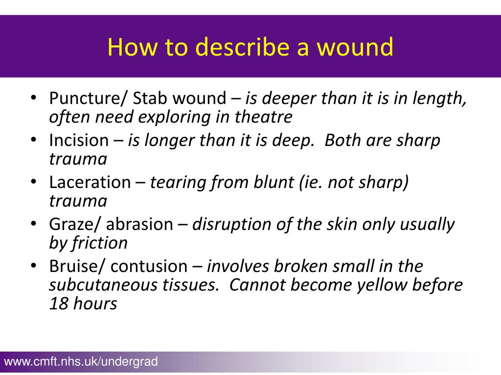 description of a wound creative writing