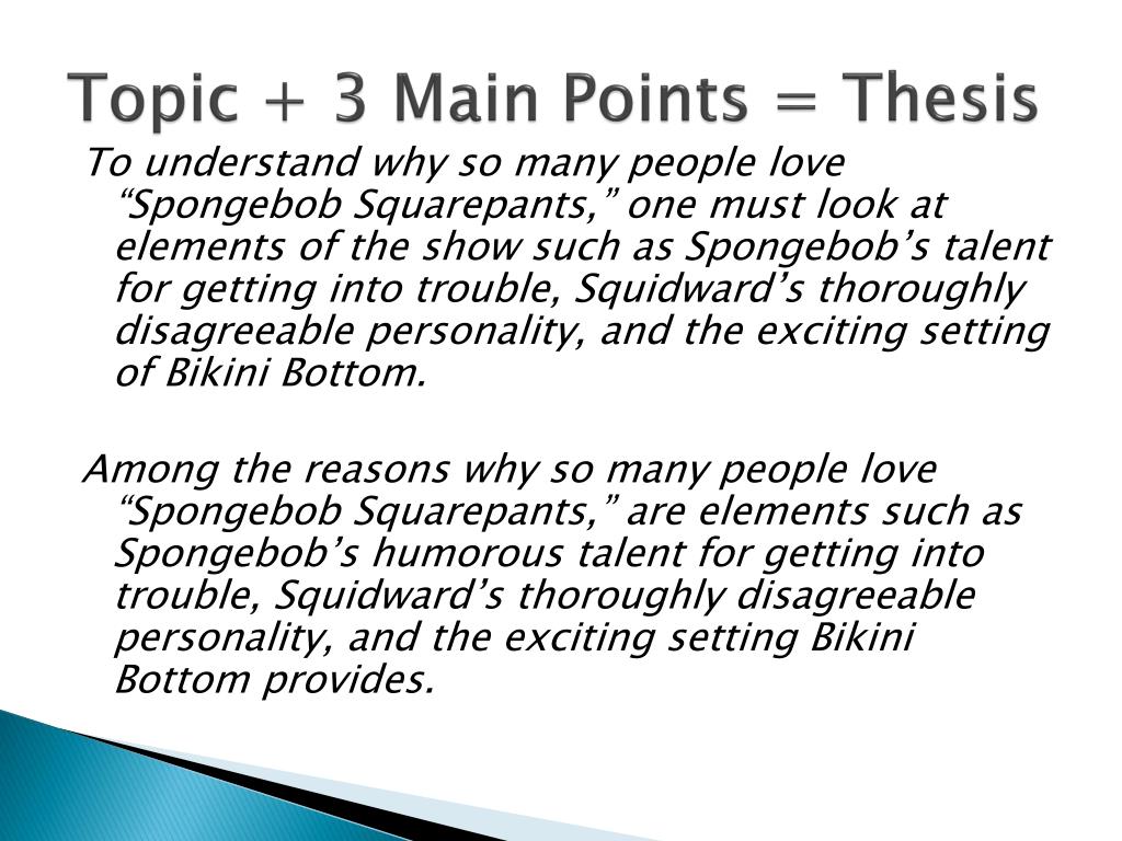 thesis statement three main points