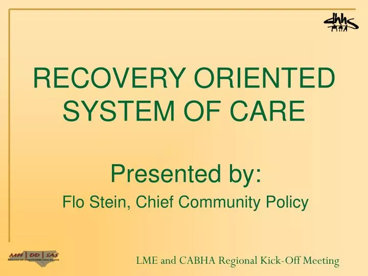 PPT - RECOVERY ORIENTED SYSTEM OF CARE PowerPoint Presentation, Free ...