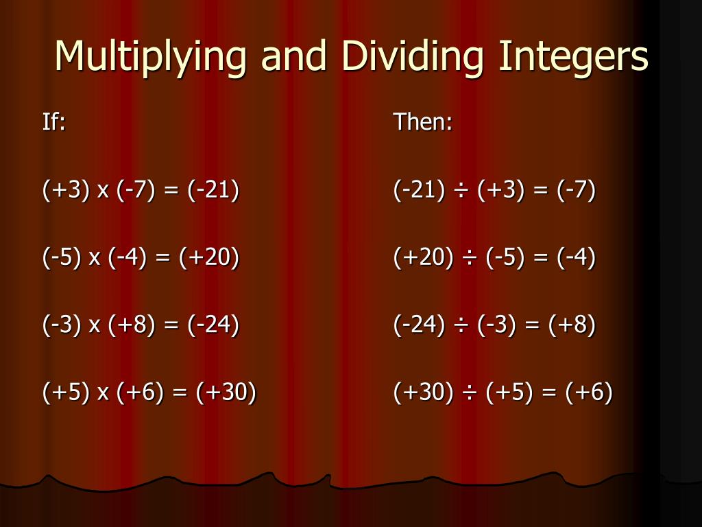 PPT Multiplying And Dividing Integers PowerPoint Presentation Free 