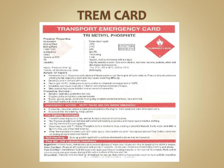Ppt Statutory Regulations Related To Hazardous Chemical Trem Card