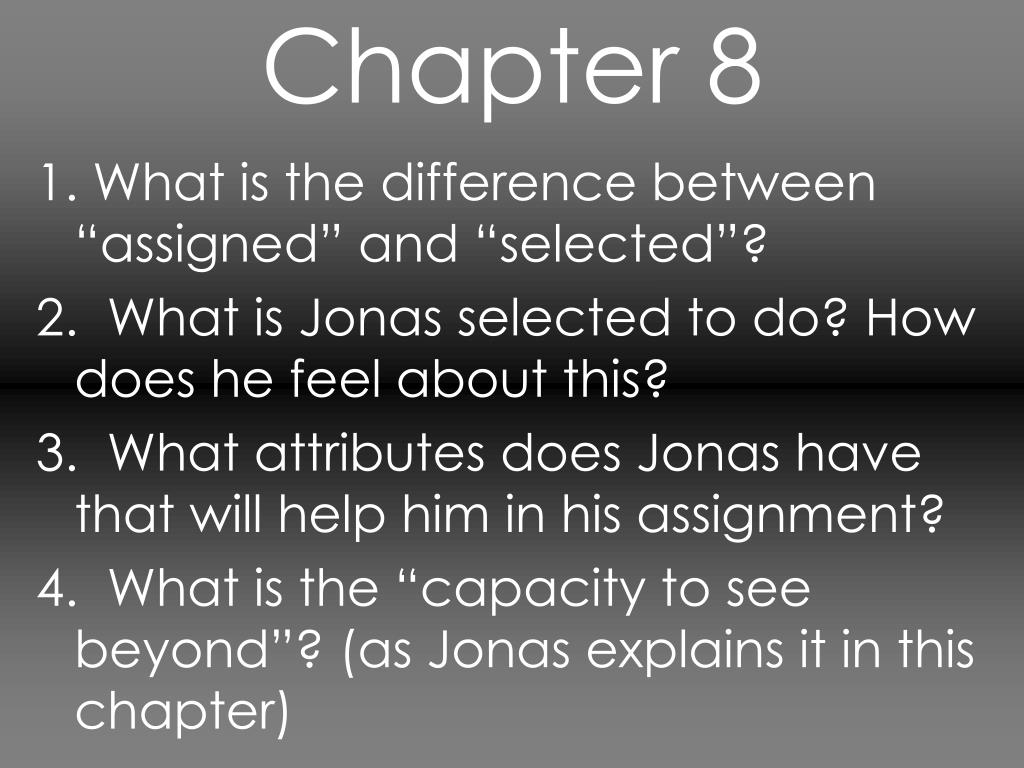 what does jonas assignment mean