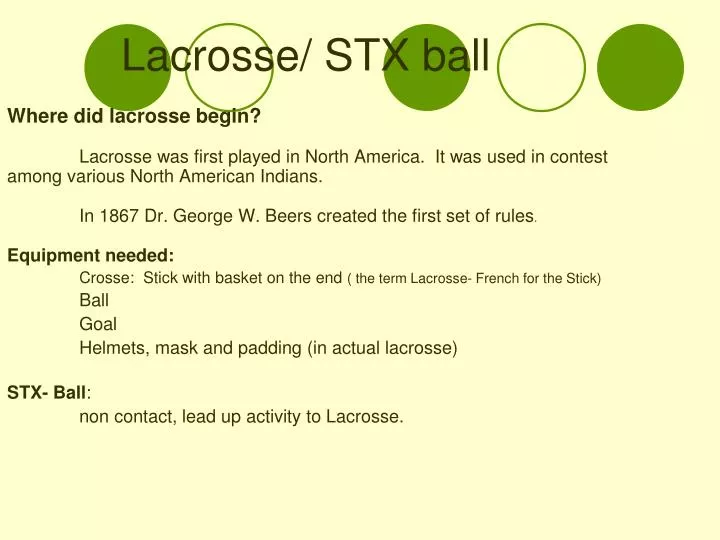 PPT Lacrosse/ STX ball PowerPoint Presentation, free download ID