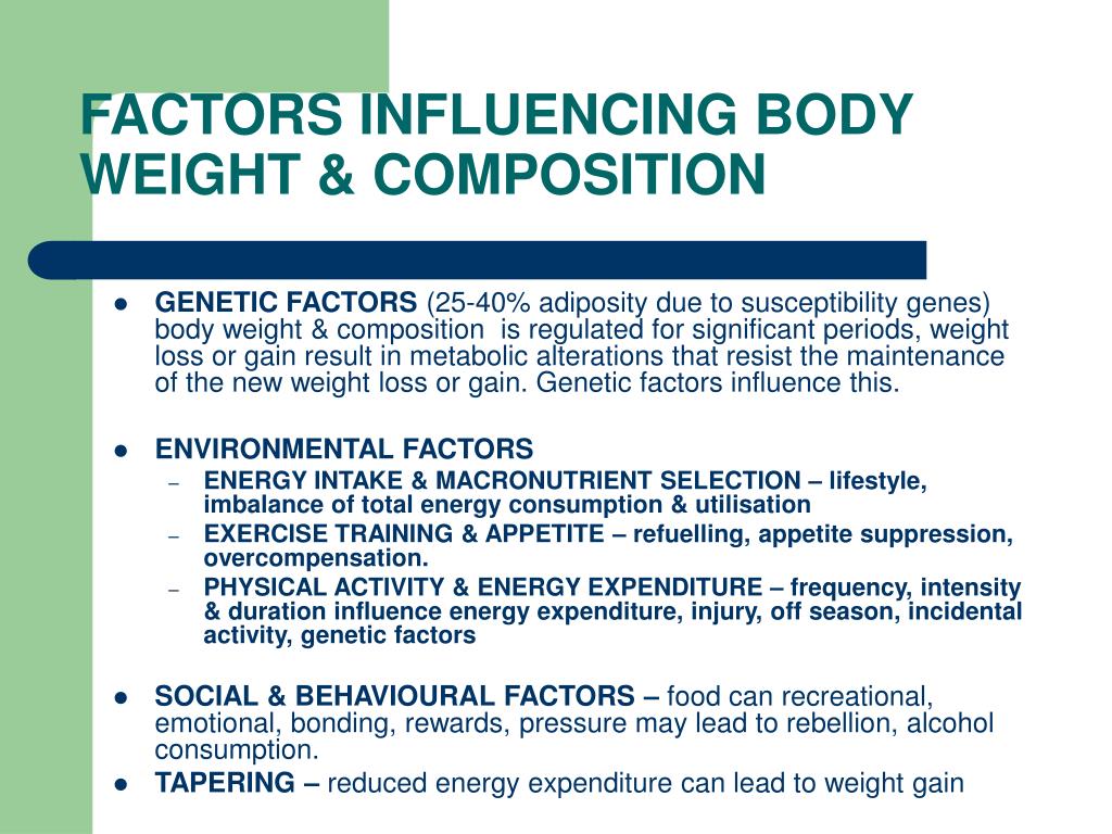 7 factors that affect body composition