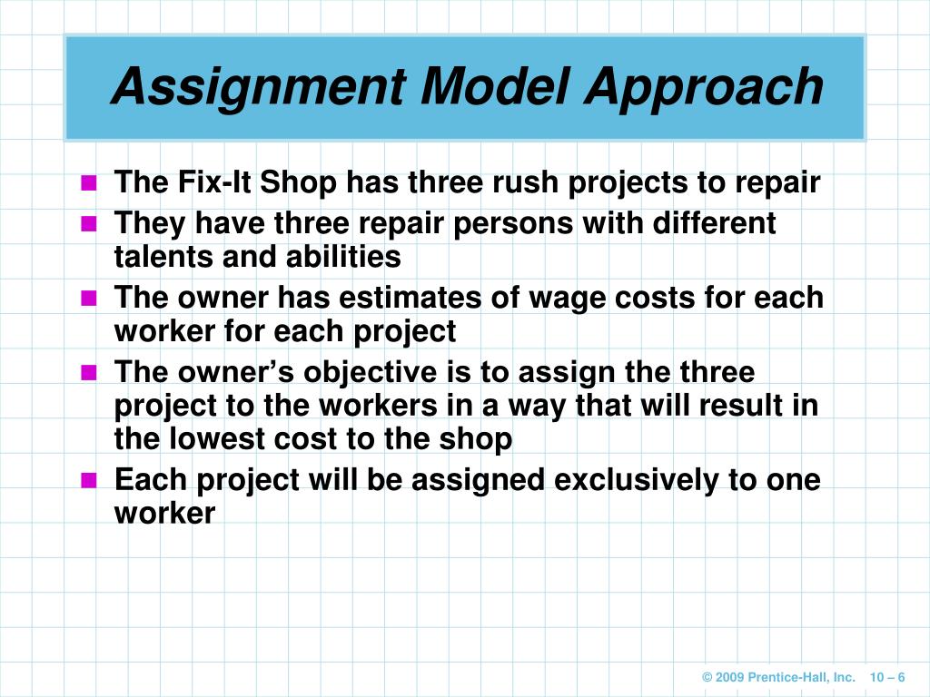 an assignment model is