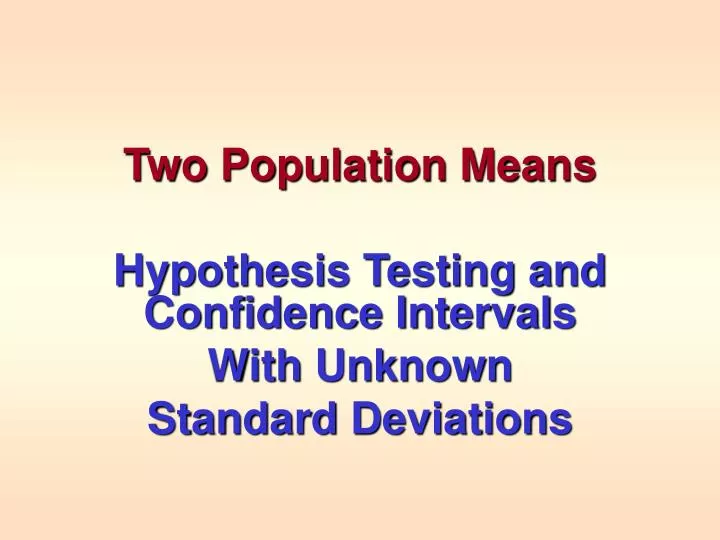 hypothesis testing 2 population means