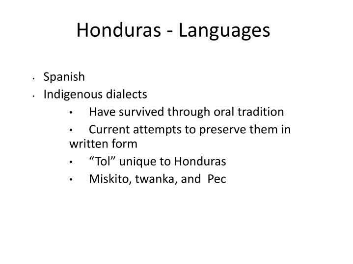 Honduras Languages N 