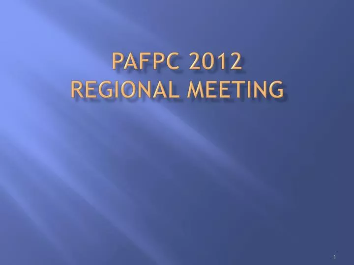 pafpc 2012 regional meeting n.