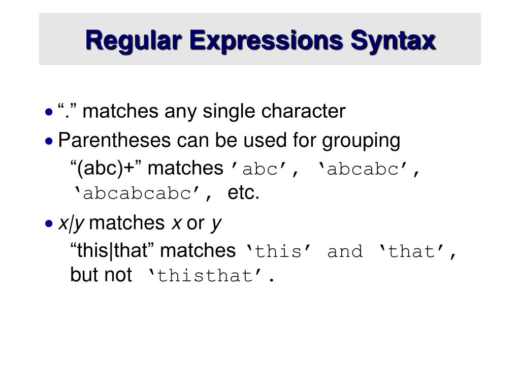 regular expressions