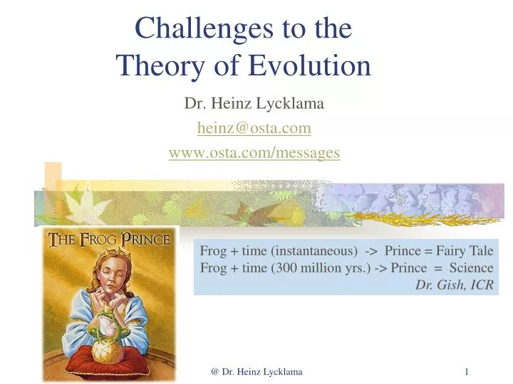 challenges to the theory of evolution n.