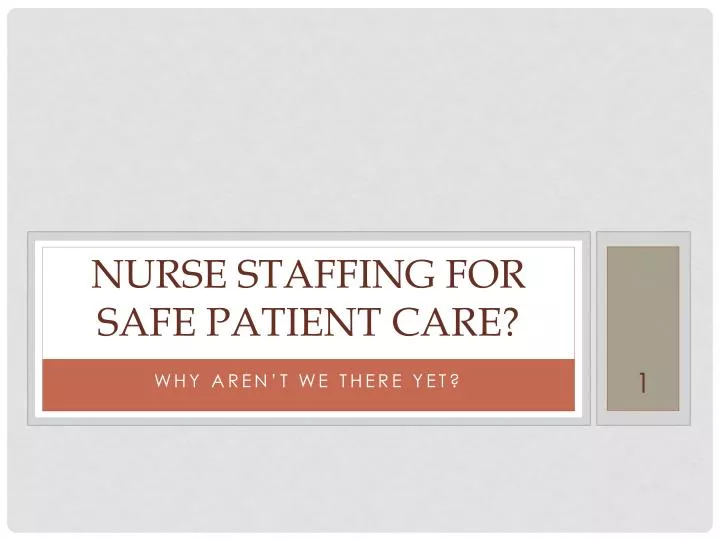 PPT - Nurse Staffing For Safe Patient Care? PowerPoint Presentation ...