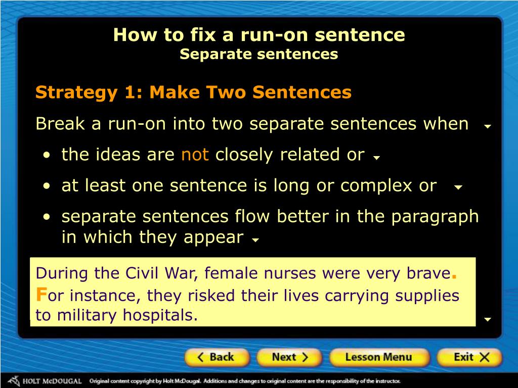 PPT What is a runon sentence? How to fix a runon