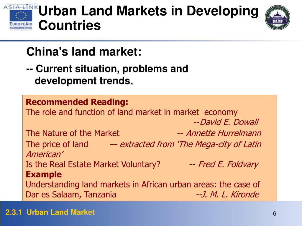 PPT URBAN LAND MARKET PowerPoint Presentation, free download ID3099920