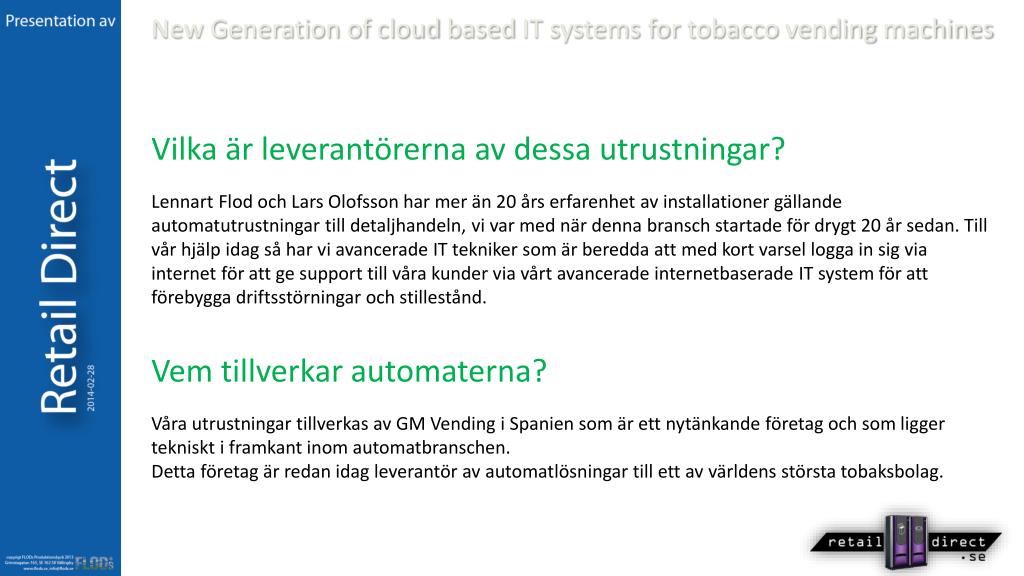 PPT - A new generation of cloud based IT systems for tobacco 