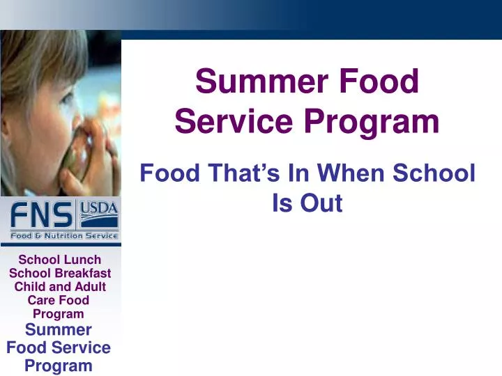 PPT Summer Food Service Program PowerPoint Presentation, free