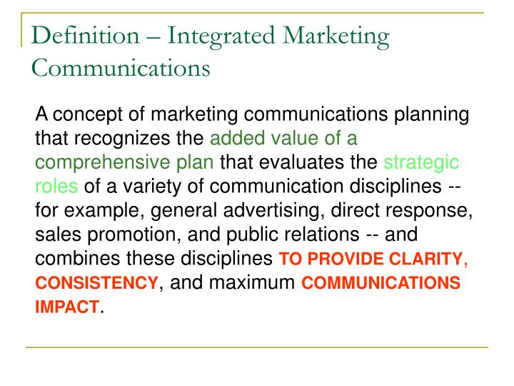 integrated marketing communications definition