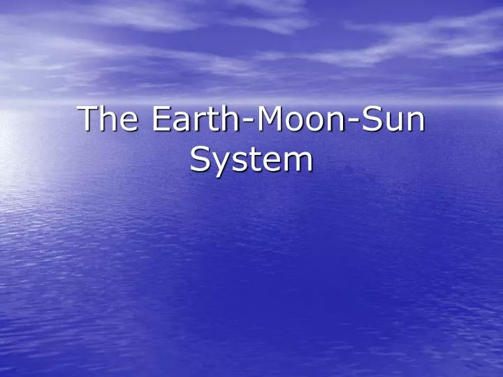 the earth moon sun system n.