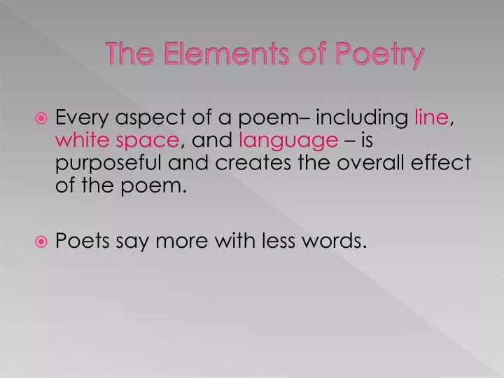 Ppt - The Elements Of Poetry Powerpoint Presentation, Free Download 