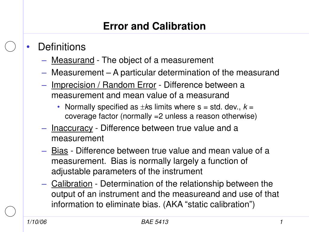 PPT Error and Calibration PowerPoint Presentation, free download ID