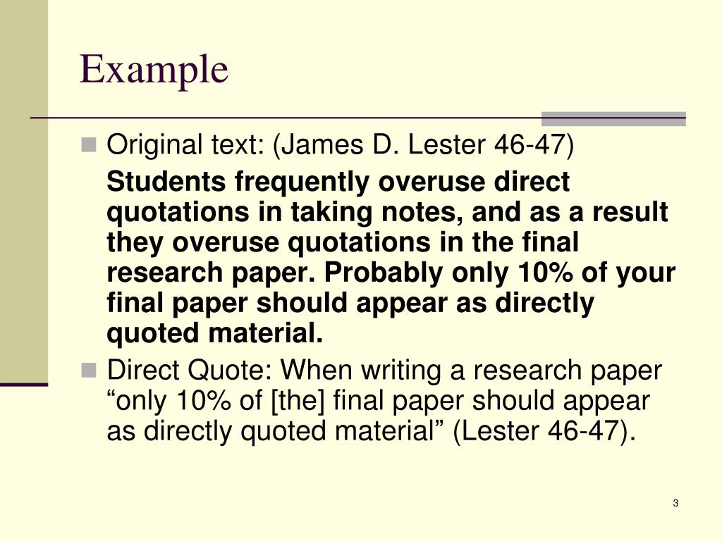 research paper direct quotation