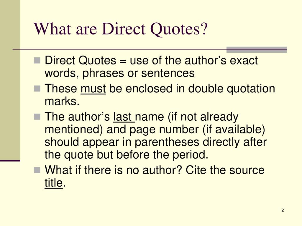 direct quotes and paraphrasing are examples of
