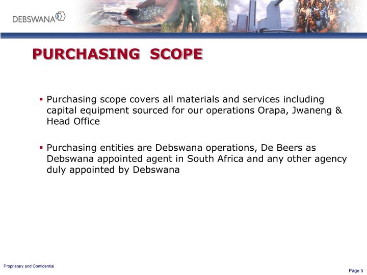 PPT Debswana Supply Chain Management Business Opportunities