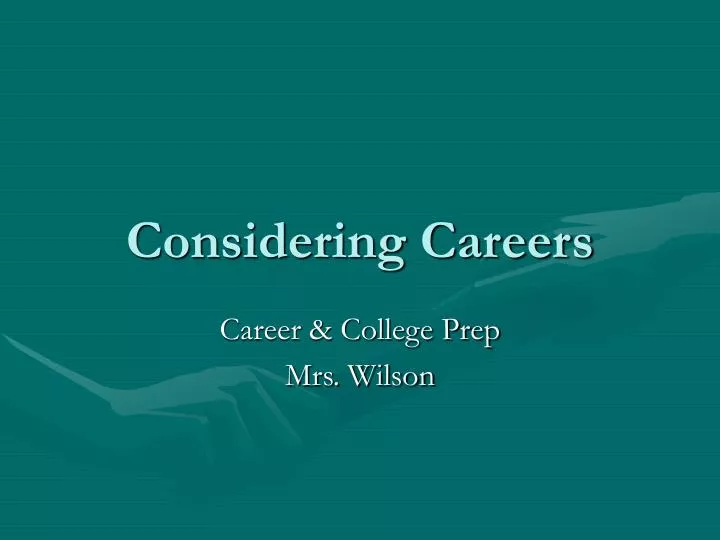 considering careers n.