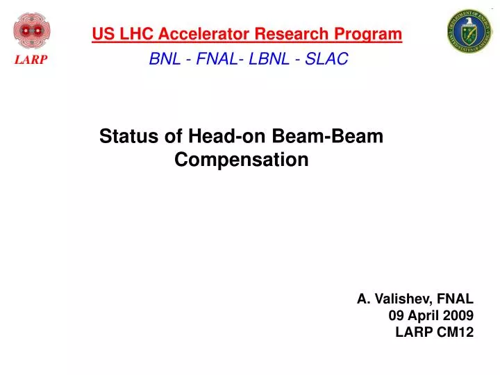 status of head on beam beam compensation n.