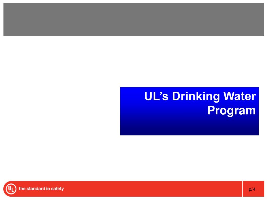 PPT Underwriters Laboratories Certification Activities for Drinking