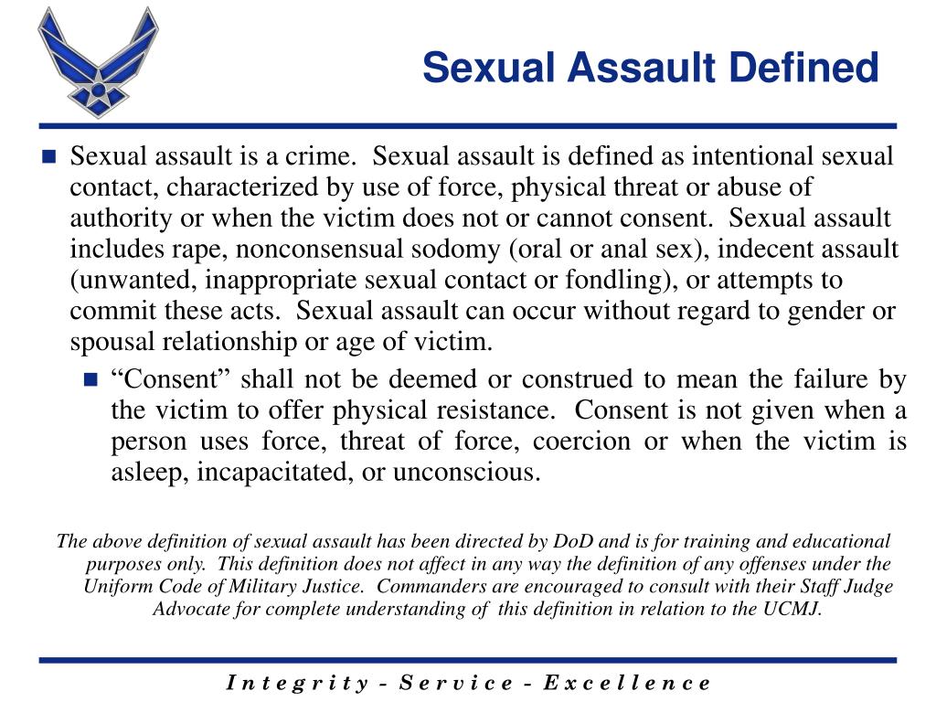 Sexual Assault Definition PPT - Establishing a Culture of Responsible Choices – Sexual Assault ...