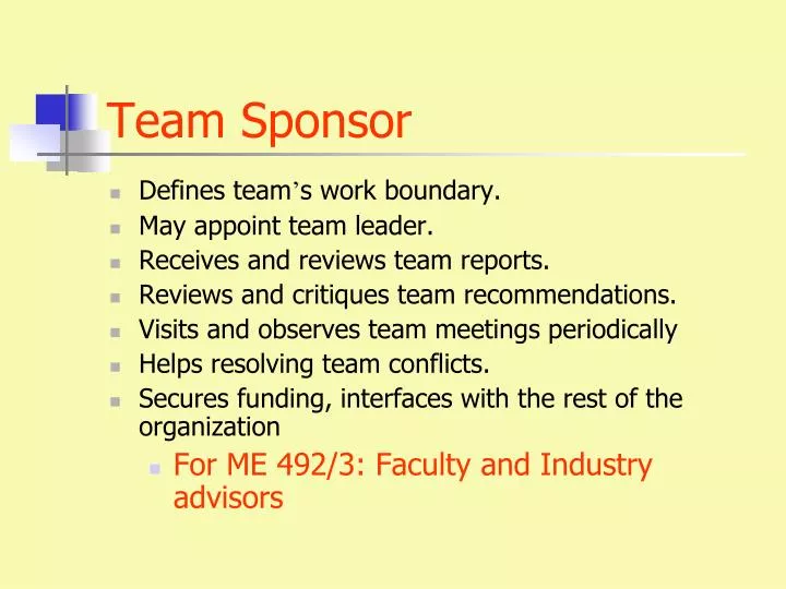 PPT - Team Sponsor PowerPoint Presentation, free download - ID:3106691