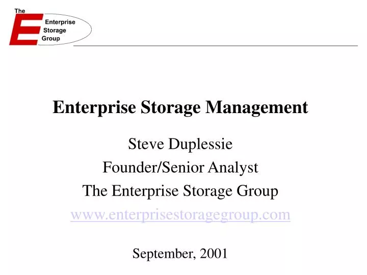 PPT Enterprise Storage Management PowerPoint Presentation, free