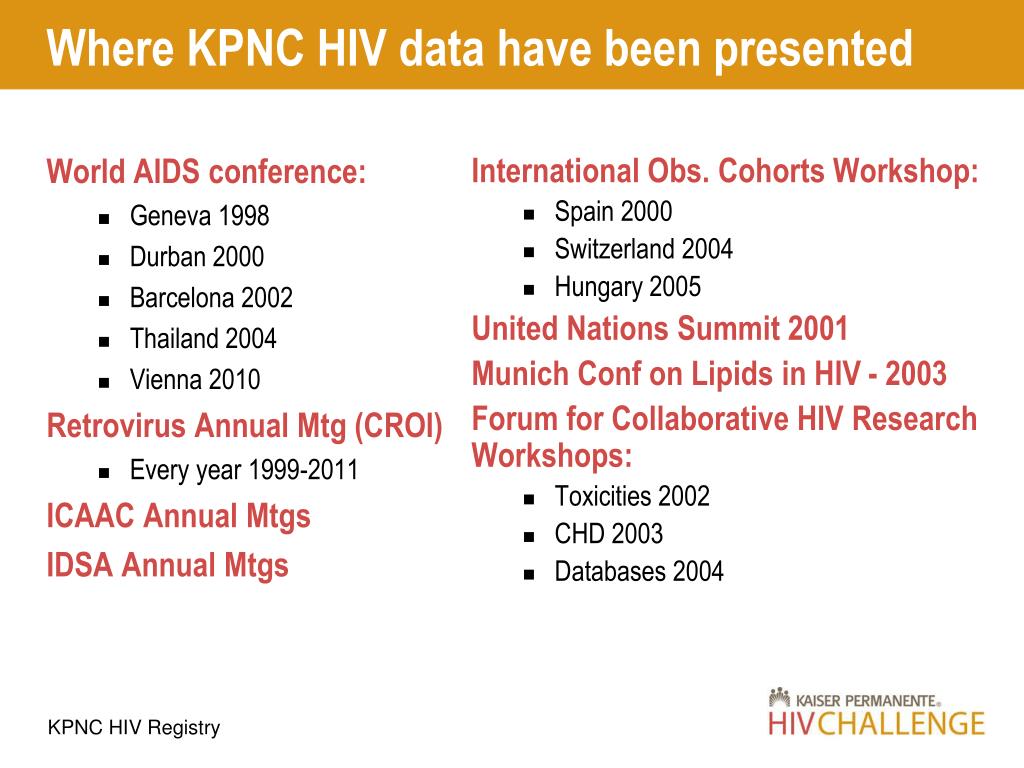 PPT Kaiser Permanente Northern California’s HIV Registry PowerPoint