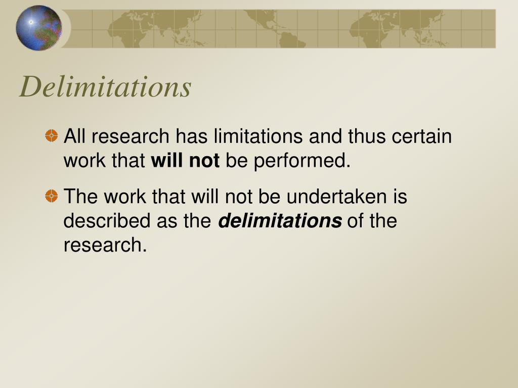 assumption and delimitation in research ppt