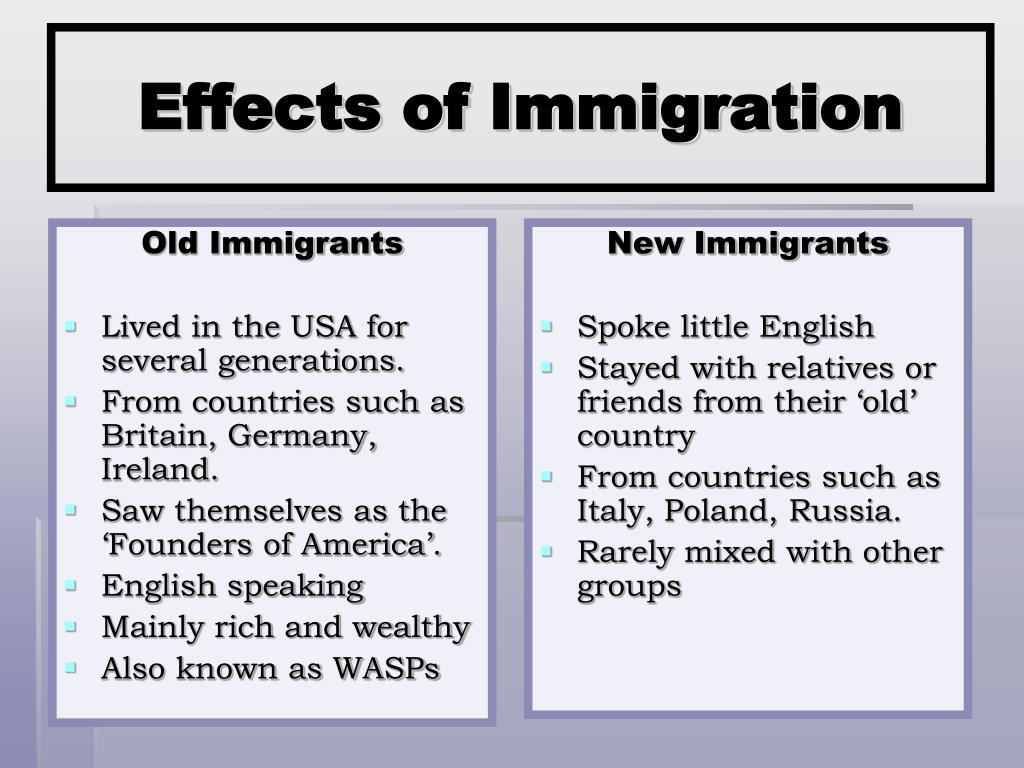 Old vs. New Immigrants in America