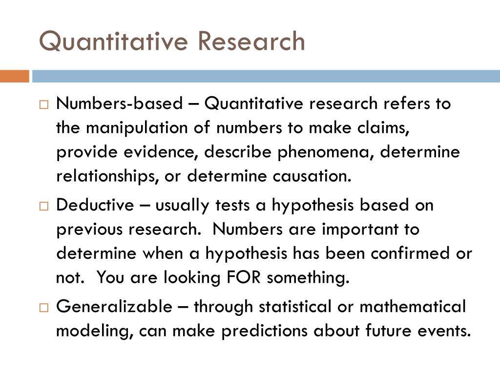 research study quantitative