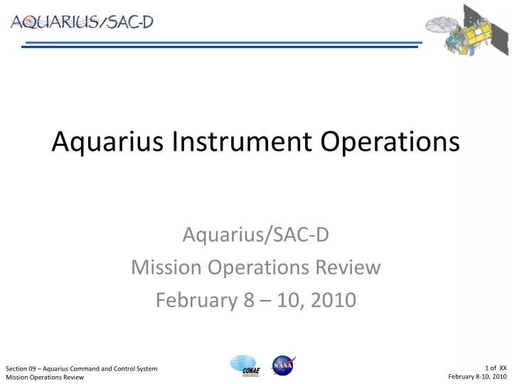 aquarius instrument operations n.